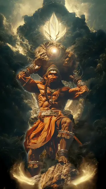 Shiva With Trishul And Divine Aura In Stormy Sky