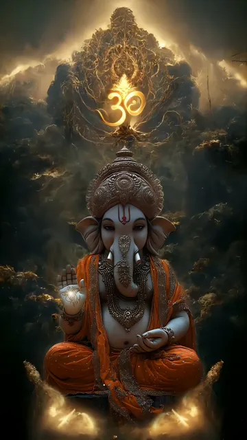 Ganesha Ganpati Bappa Morya Hindu God With Om Symbol