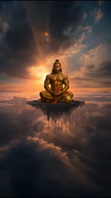 Shiva Meditation With Golden Aura And Cloud Reflection