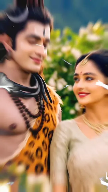 Shiva And Parvati Romantic Garden Scene