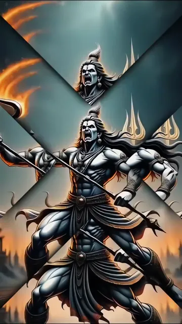 Shiva With Trishul And Fire Aura Mahadev Animation