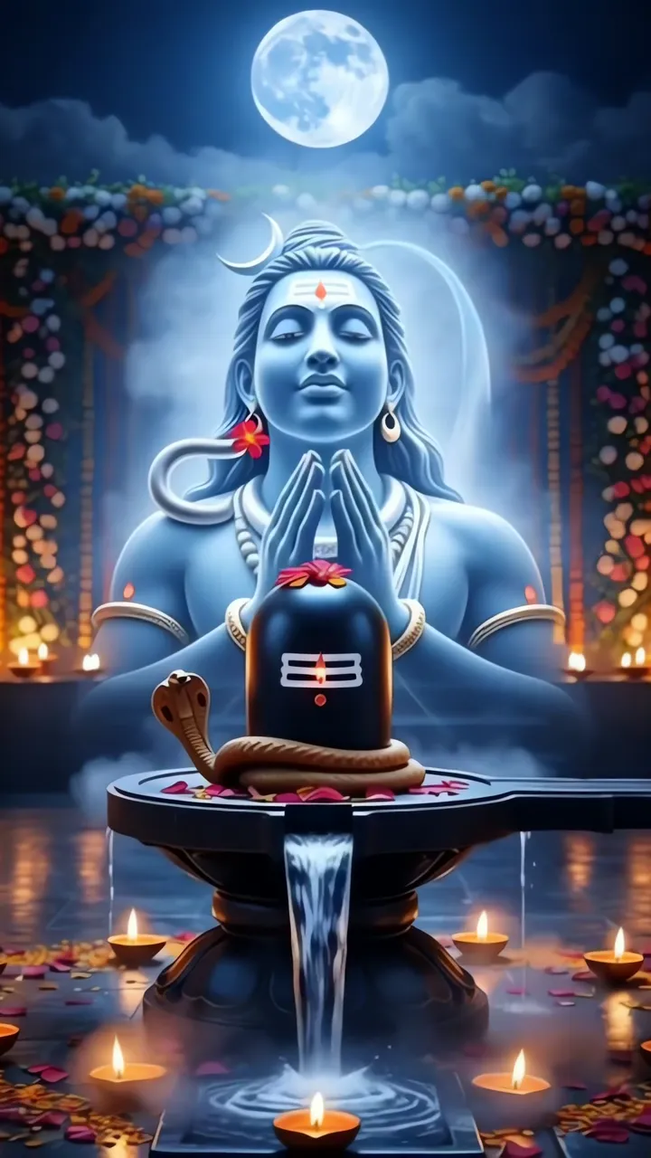 Shiva Meditation With Moon And Snake Shiva Lingam