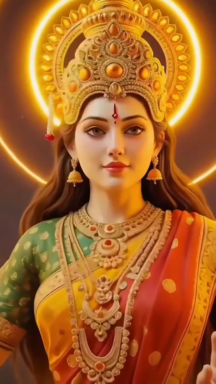 Goddess Durga Divine Golden Aura Live Wallpaper