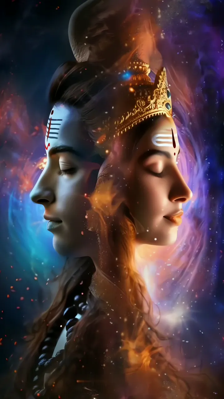 Shiva And Parvati Devi Cosmic Fusion Divine Couple