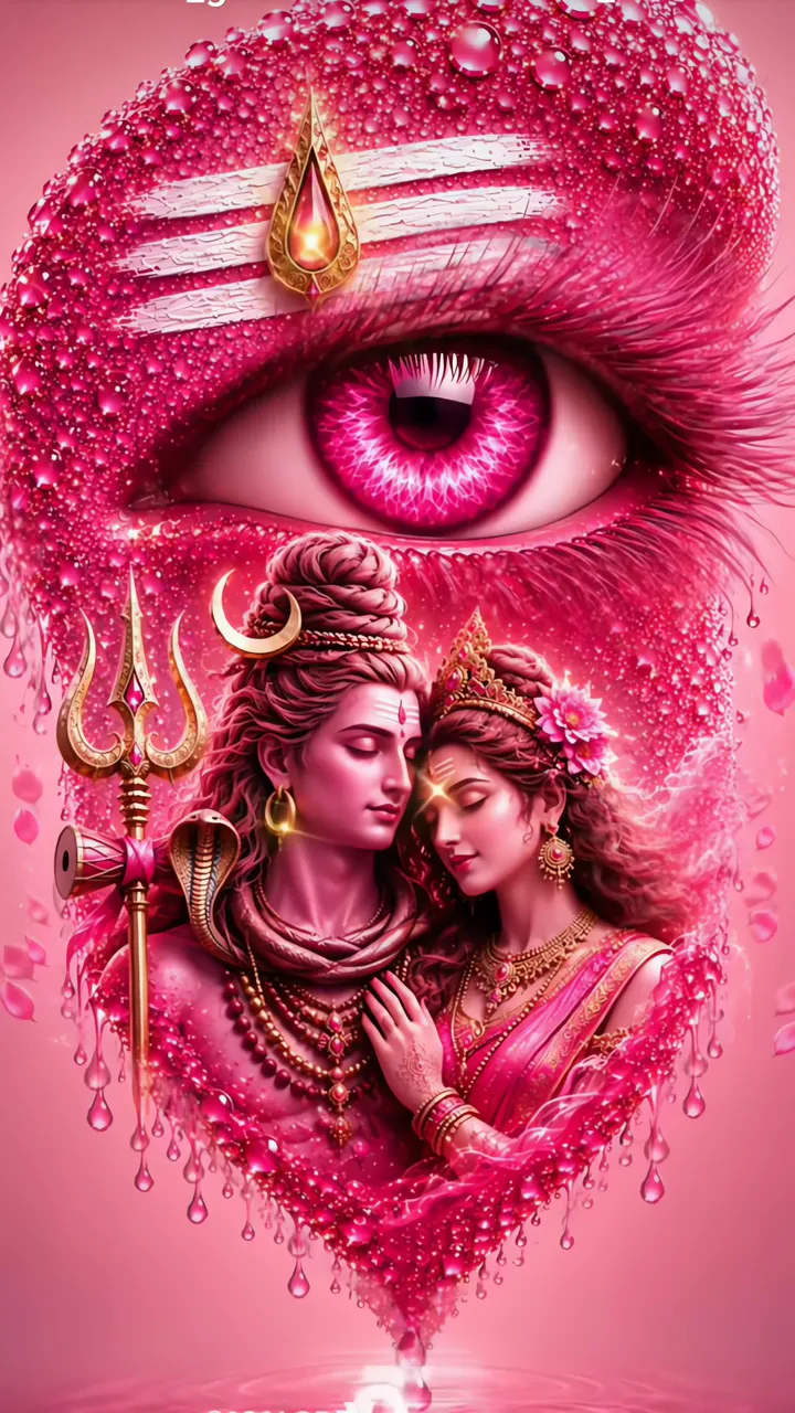 Shiva And Parvati Divine Love Pink Aura