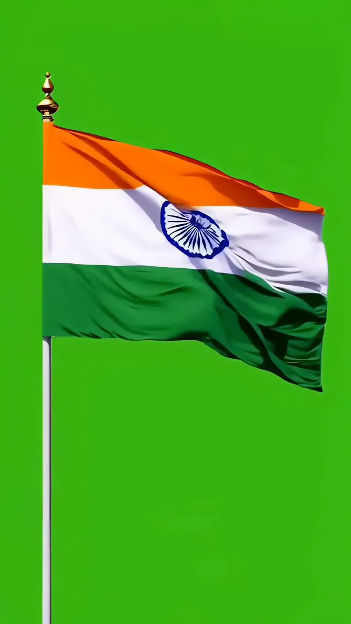 India Flag Waving On Green Screen Live Wallpaper