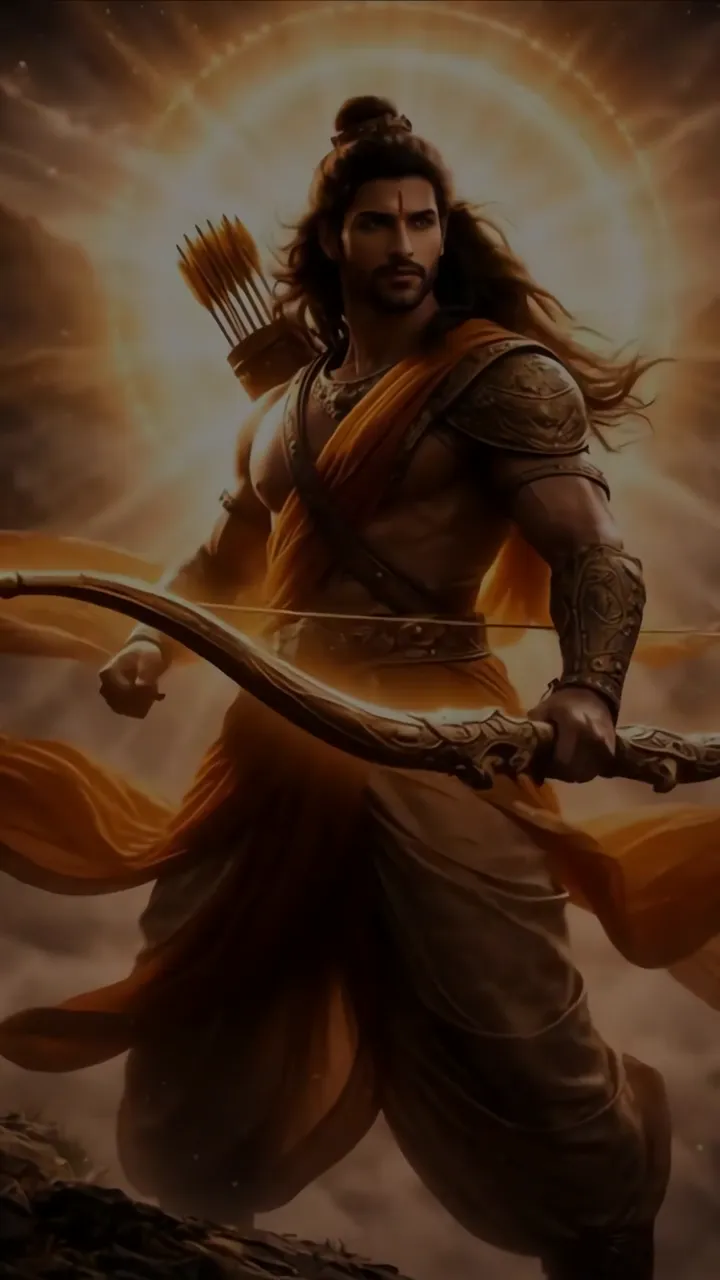 Rama With Bow And Arrow Divine Warrior Pose