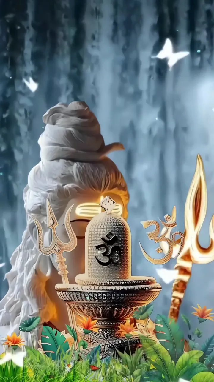 Shiva Meditation With Trishul And Sacred Flame