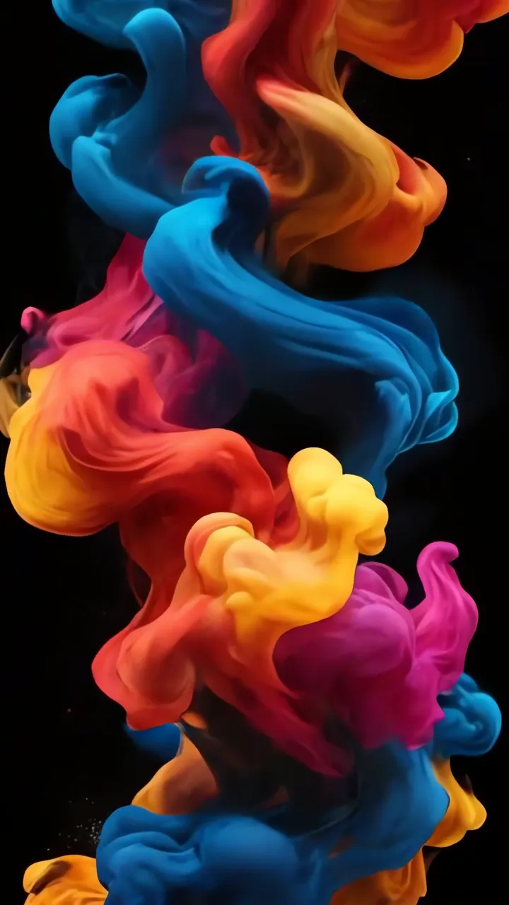 Vibrant Abstract Ink Swirls With Blue And Orange Glow