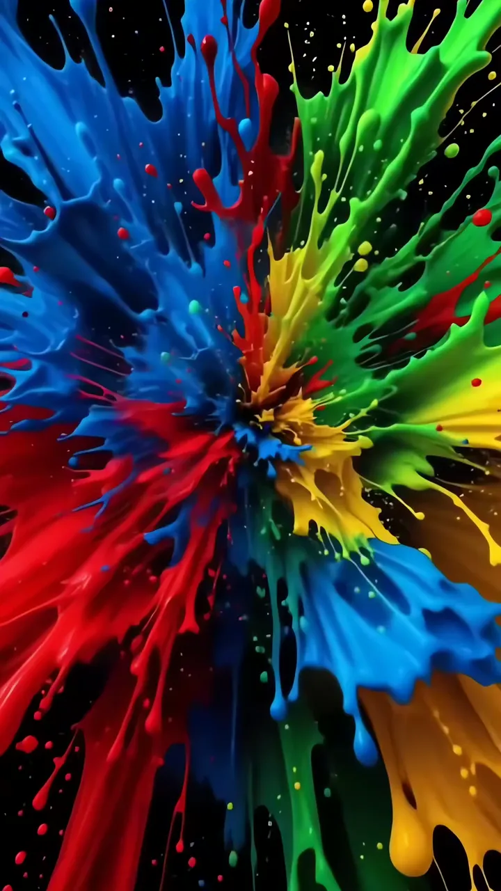 Vibrant Color Splash Abstract Art With Red Blue Green Yellow