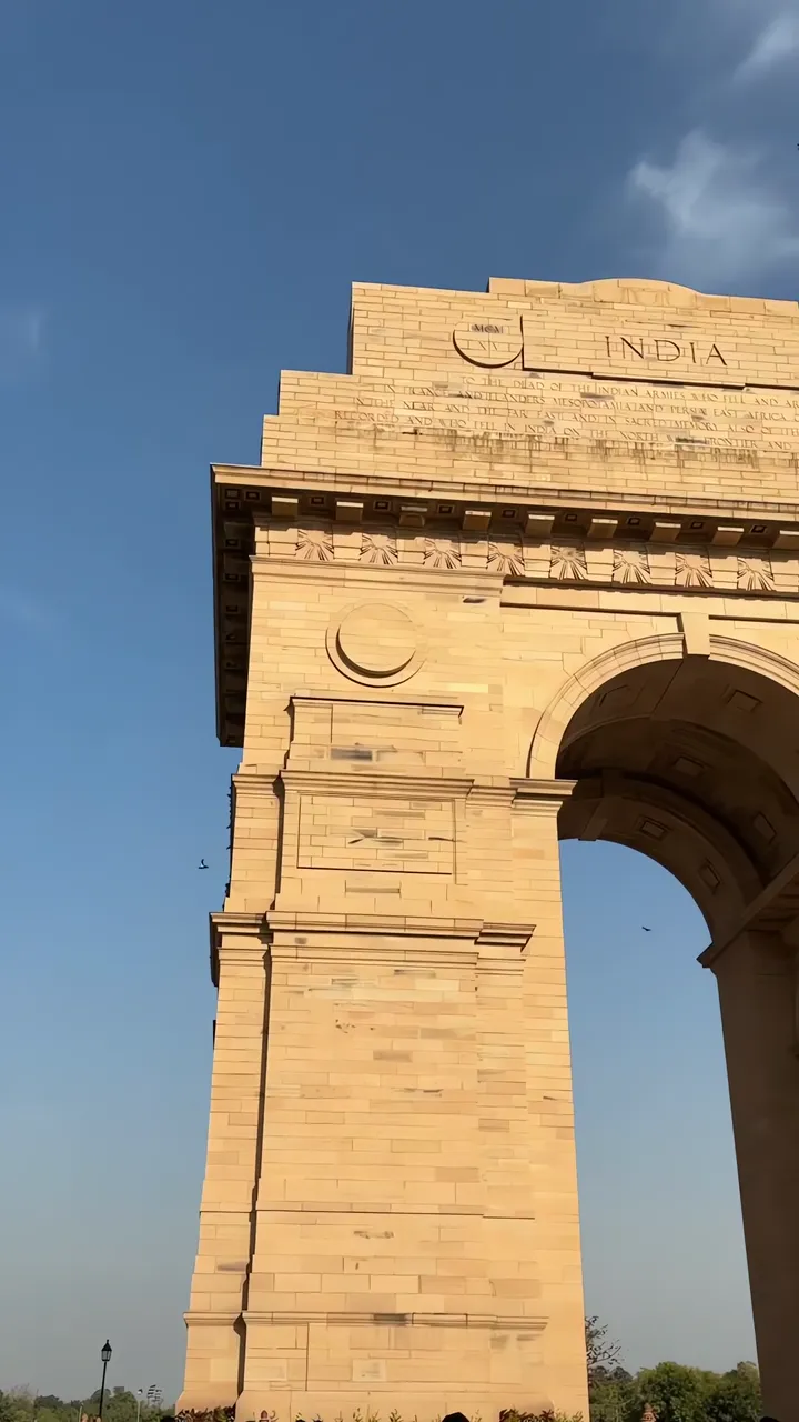 India Gate War Memorial Monument Under Clear Blue Sky