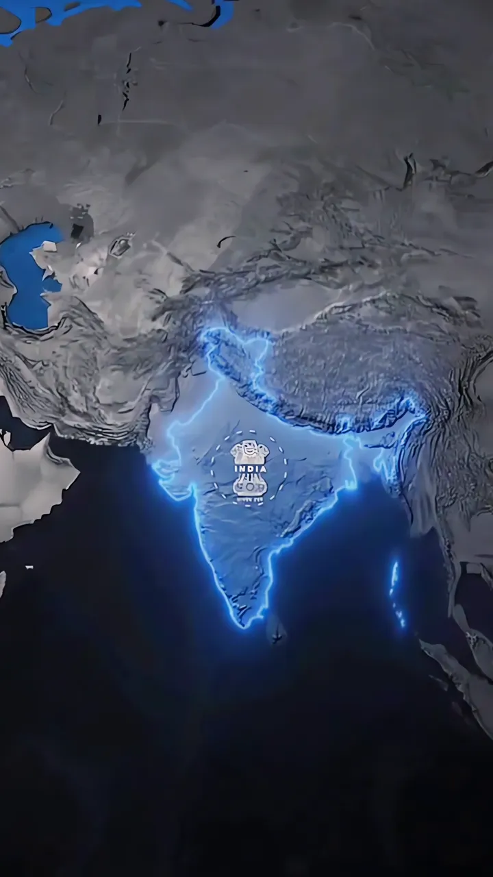 India Map Glowing Blue 3D World Map Live Wallpaper