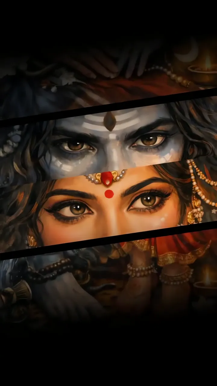 Shiva And Parvati Divine Eyes Digital Art