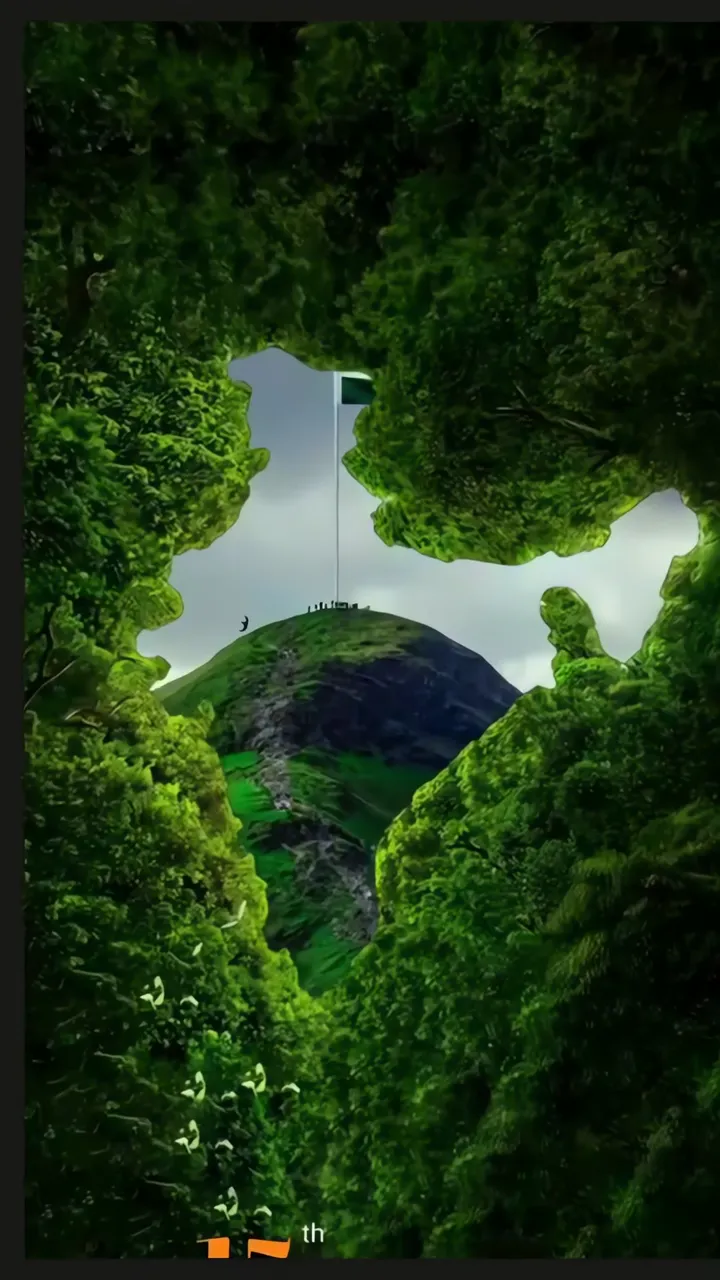 Mother Earth Green Forest Heart Shape View