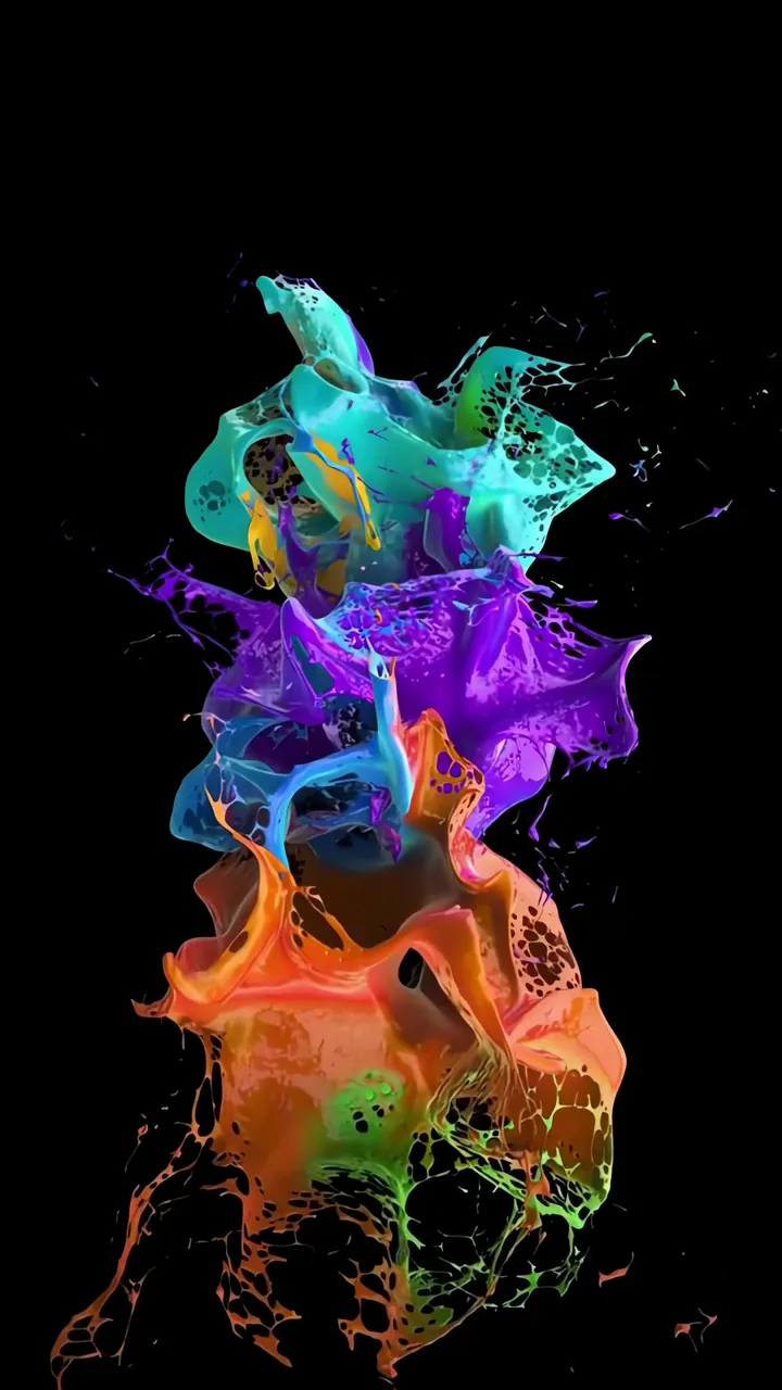 Vibrant Abstract Paint Splash 3D Art Live Wallpaper