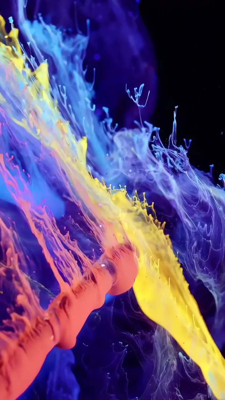 Vibrant Neon Paint Splash Abstract Art
