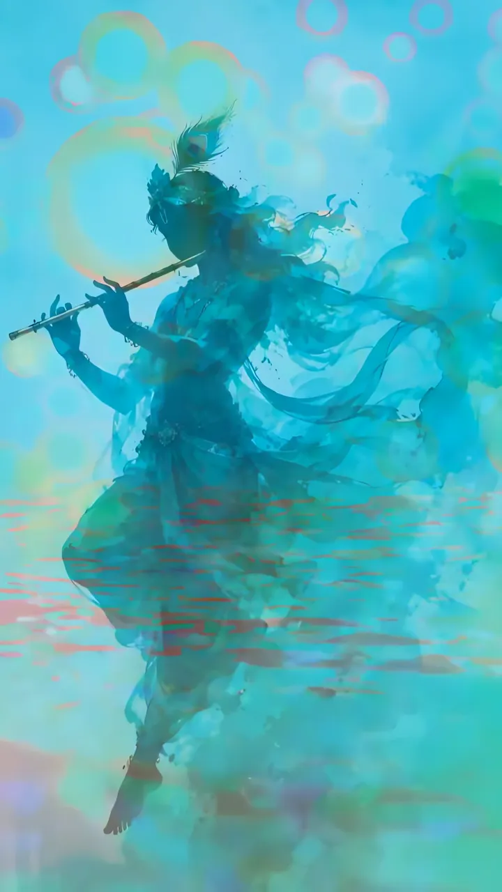 Radha Krishna Romantic Moonlight Temple Scene