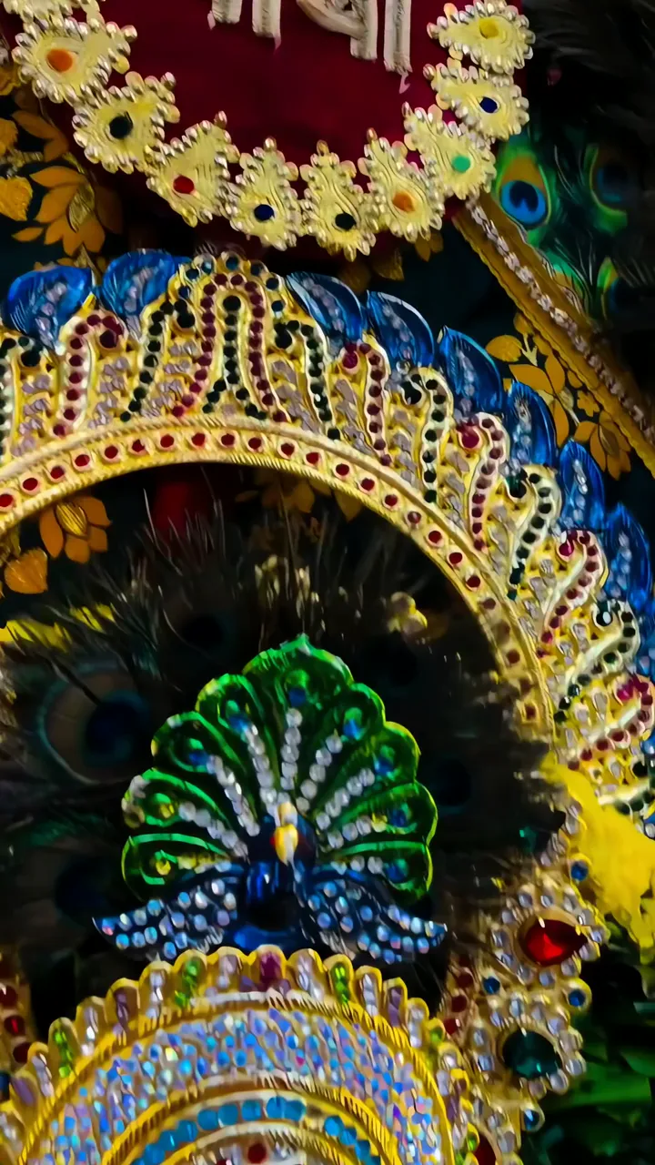 Peacock Crown With Gemstone Decor And Peacock Feathers