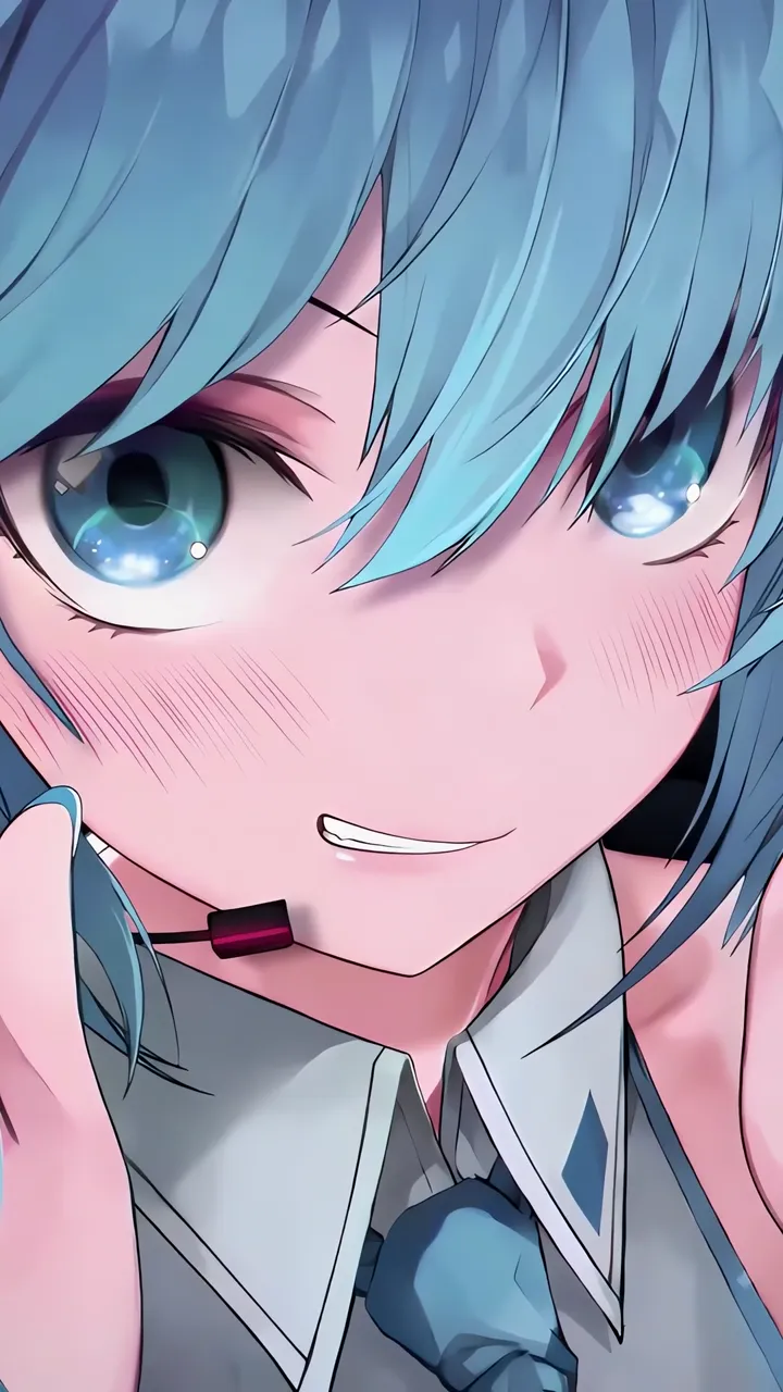 Hatsune Miku Animated Live Wallpaper With Blue Hair And Mic