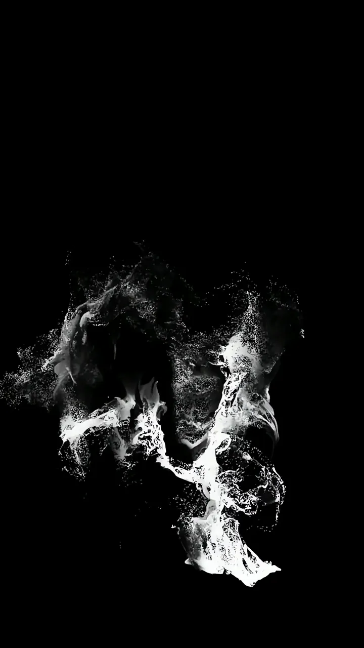 Abstract White Particle Explosion On Black Background