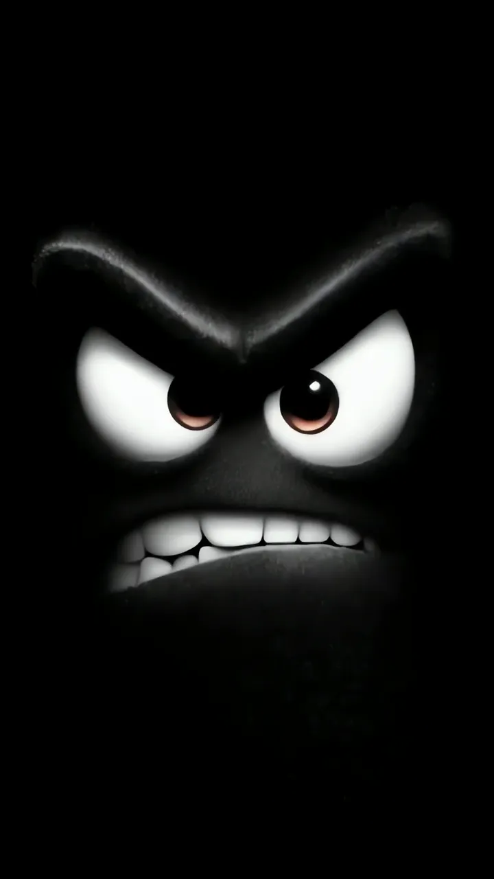 Angry Black Character With Glowing Eyes Dark Anime