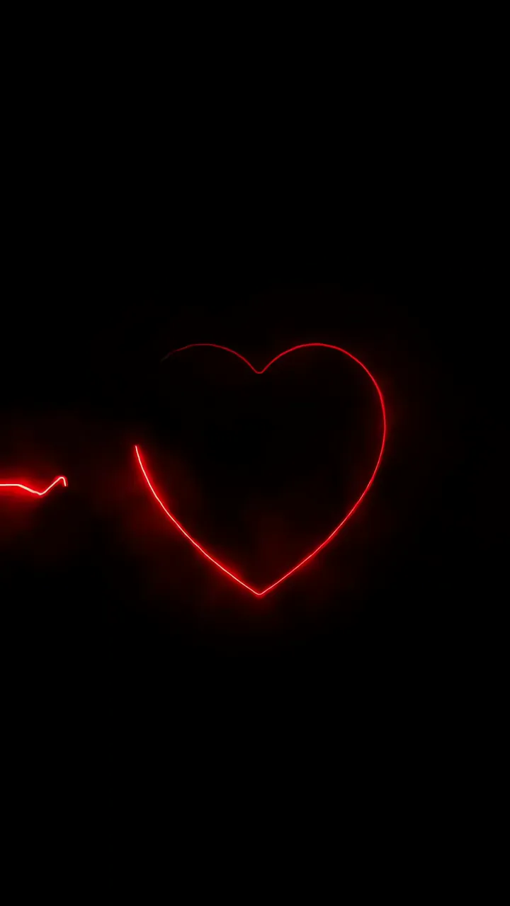 Glowing Red Heart Neon Light Animation