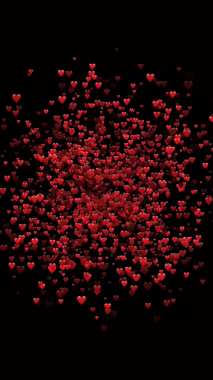 Red Hearts Explosion Animated Background