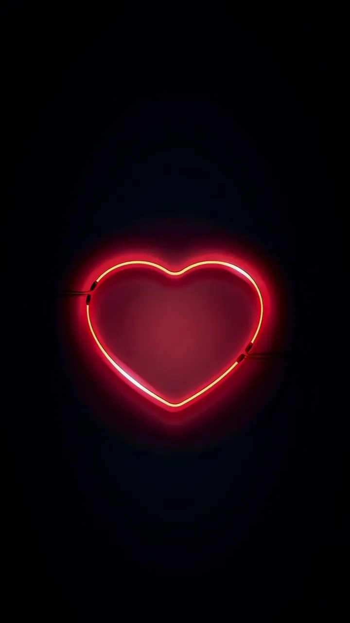 Red Neon Heart Glow Live Wallpaper