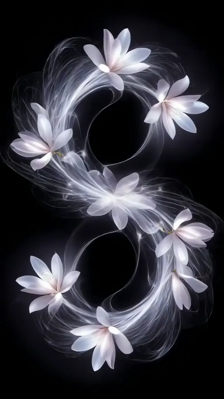 Elegant White Magnolia Flowers Forming Yin Yang Symbol