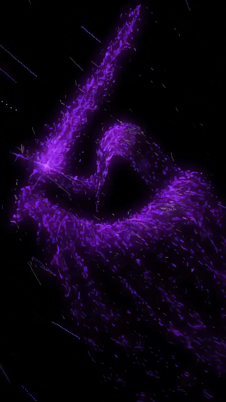 Purple Energy Spiral With Glowing Particles And Cosmic Trails