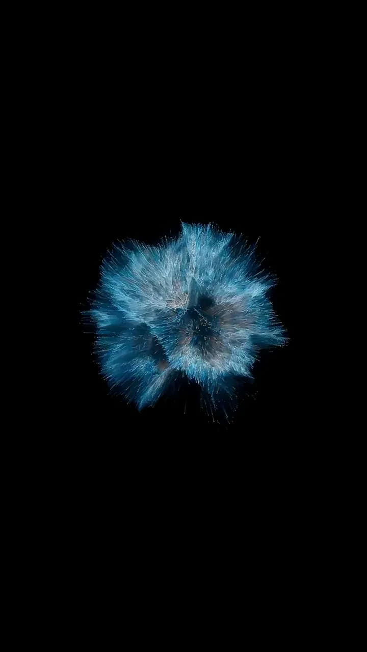 Abstract Blue Particle Explosion Digital Art