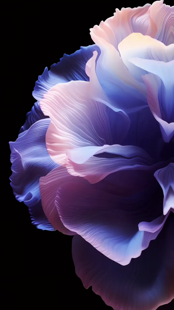 Abstract Lotus Flower With Pink And Blue Gradient Glow