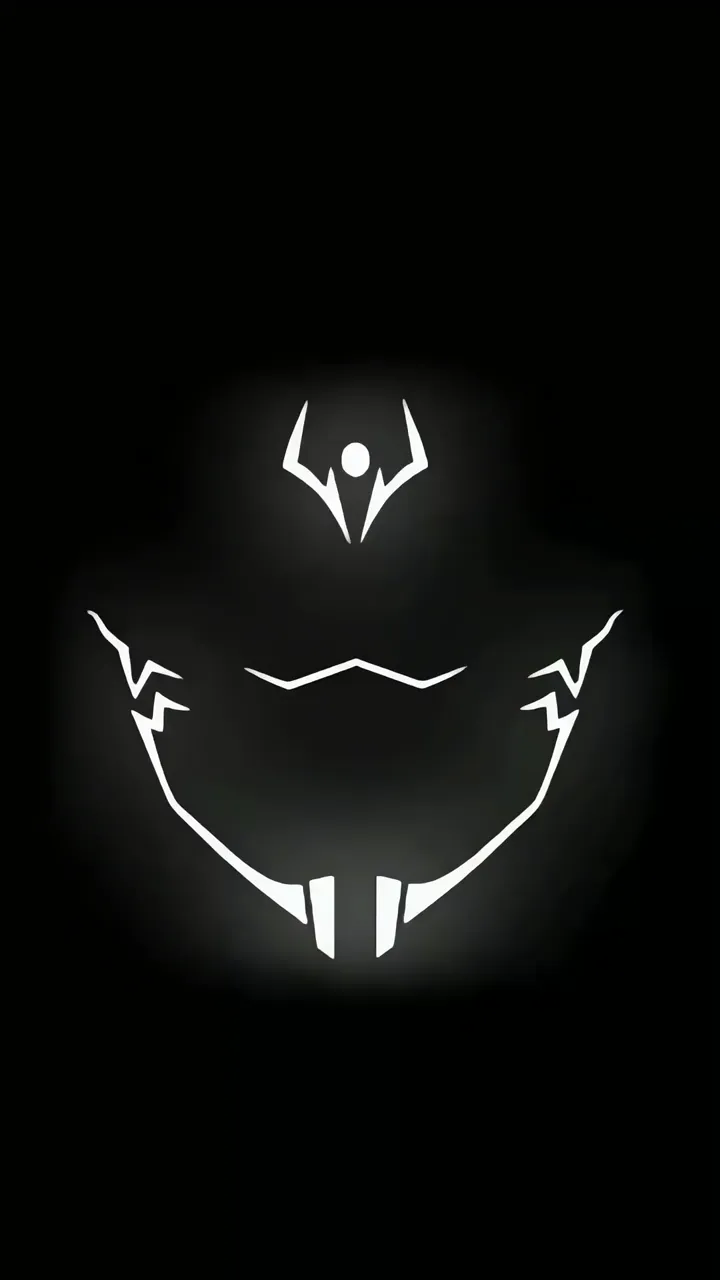 Glowing White Abstract Face With Lightning Symbol