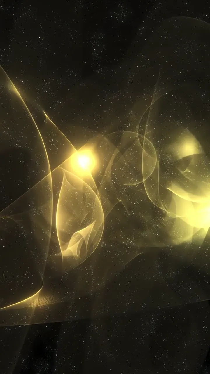 Golden Abstract Fractal Waves In Starry Space