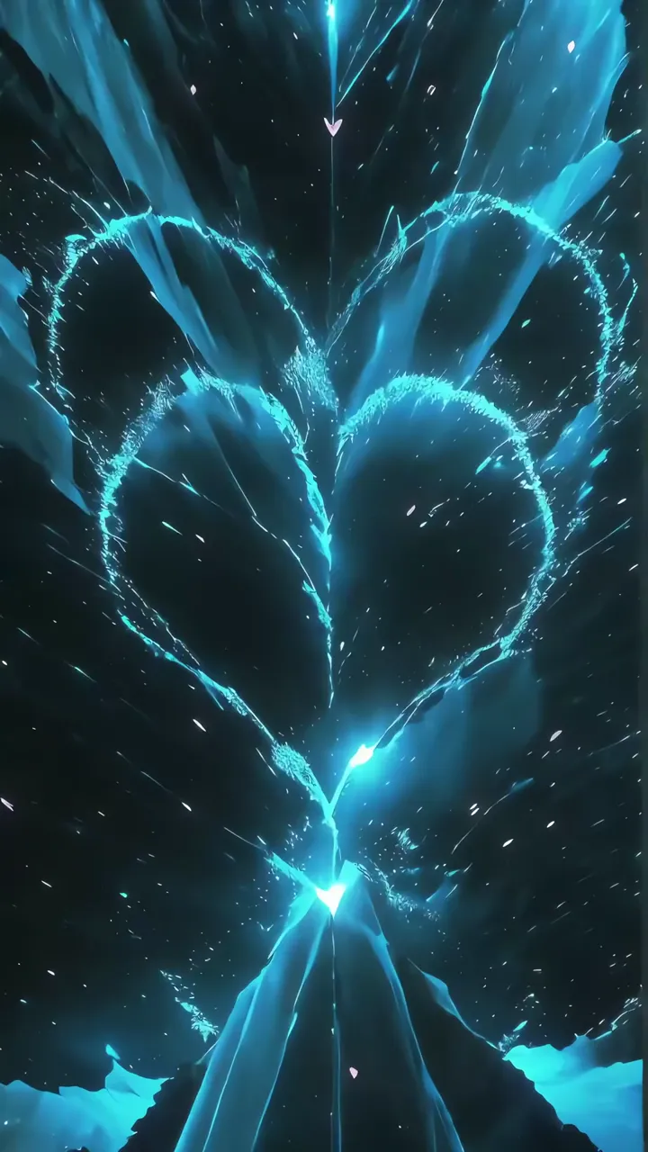 Glowing Blue Heart Nebula Cosmic Scene