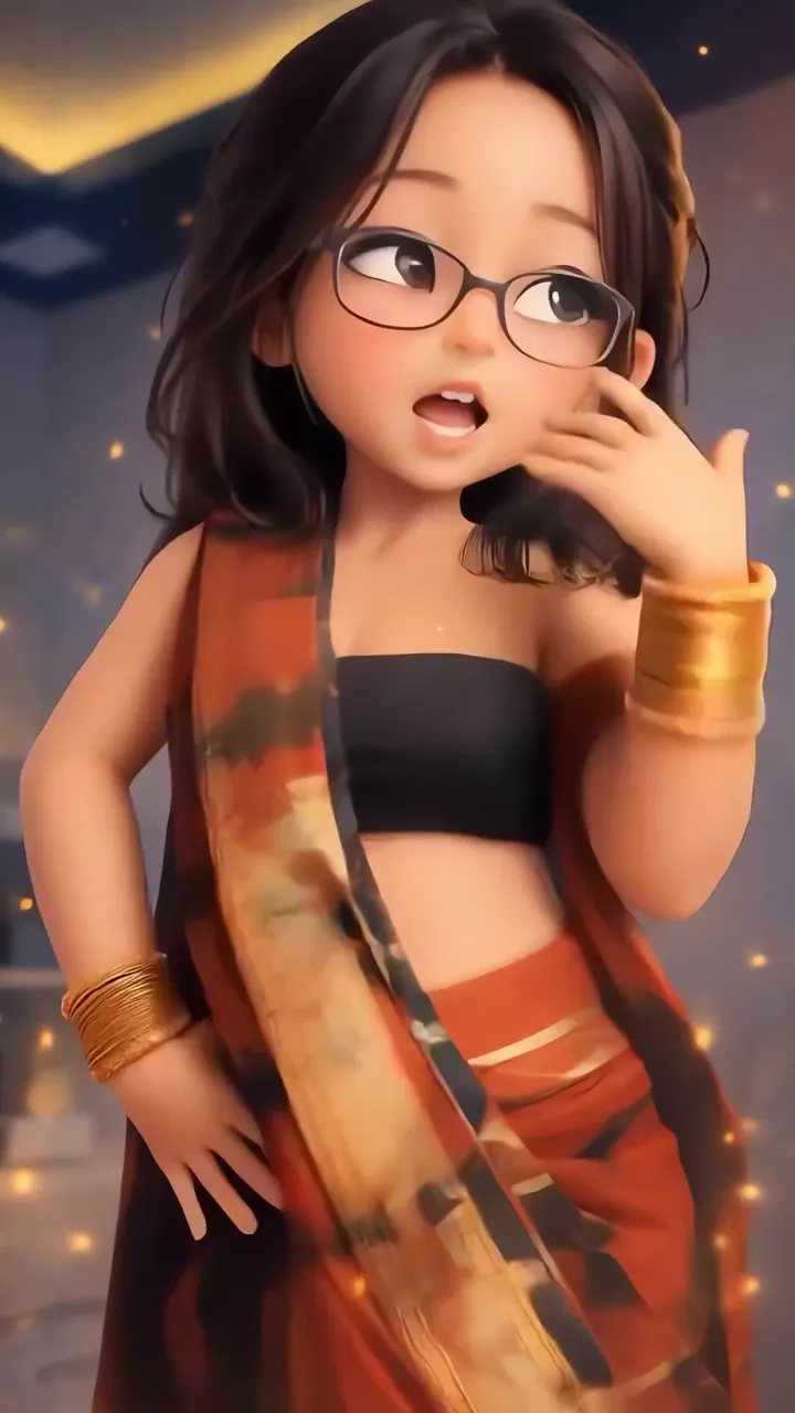 AI Girl In Traditional Saree With Glasses And Gold Bangle