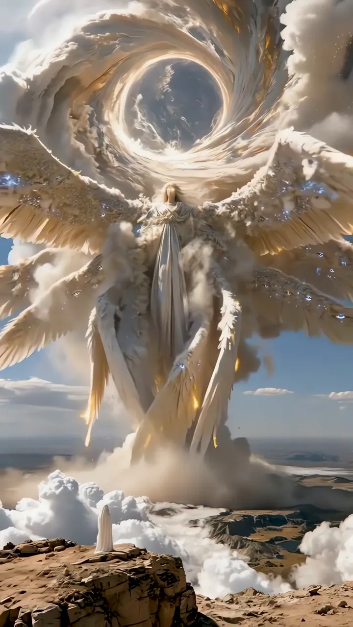Glorious Heavenly Angel With Massive Wings And Divine Aura