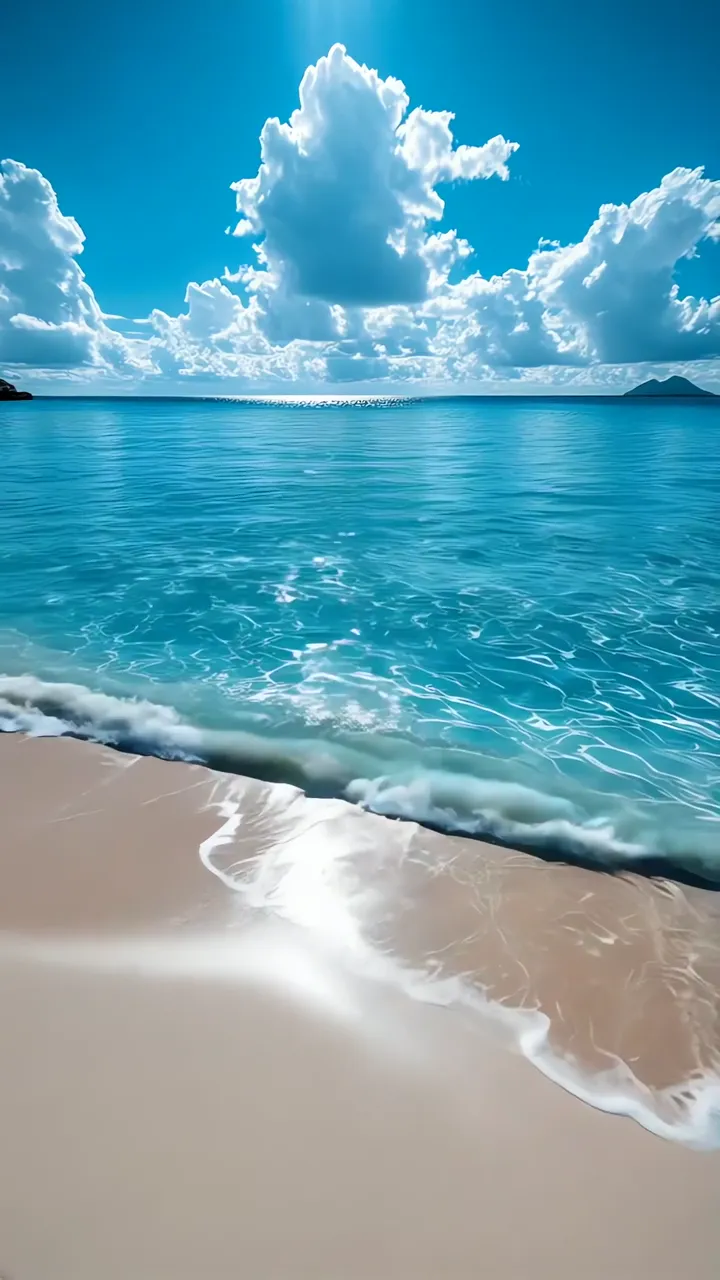 Serene Tropical Beach With Crystal Blue Ocean And White Sand