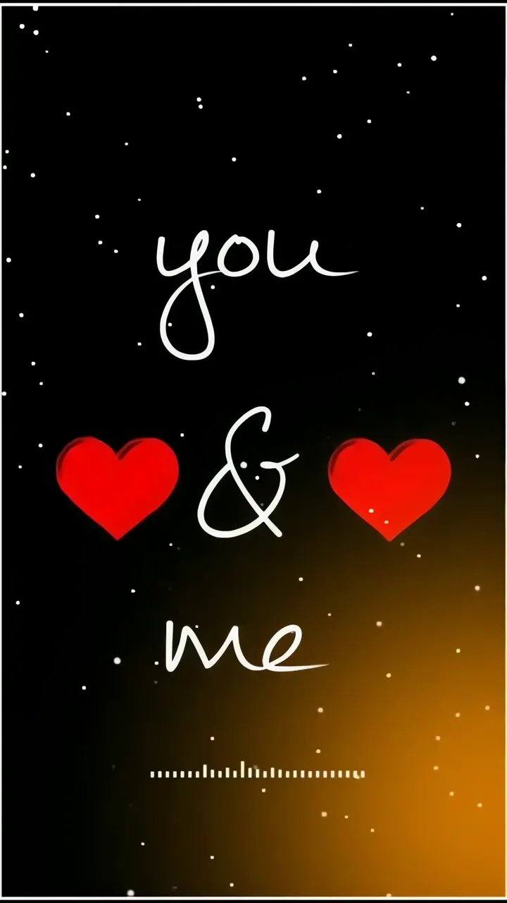 You & Me Romantic Love Message With Red Hearts And Starry Sky