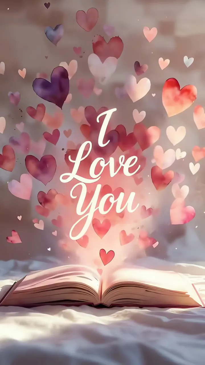 I Love You Message Floating Hearts From Open Book