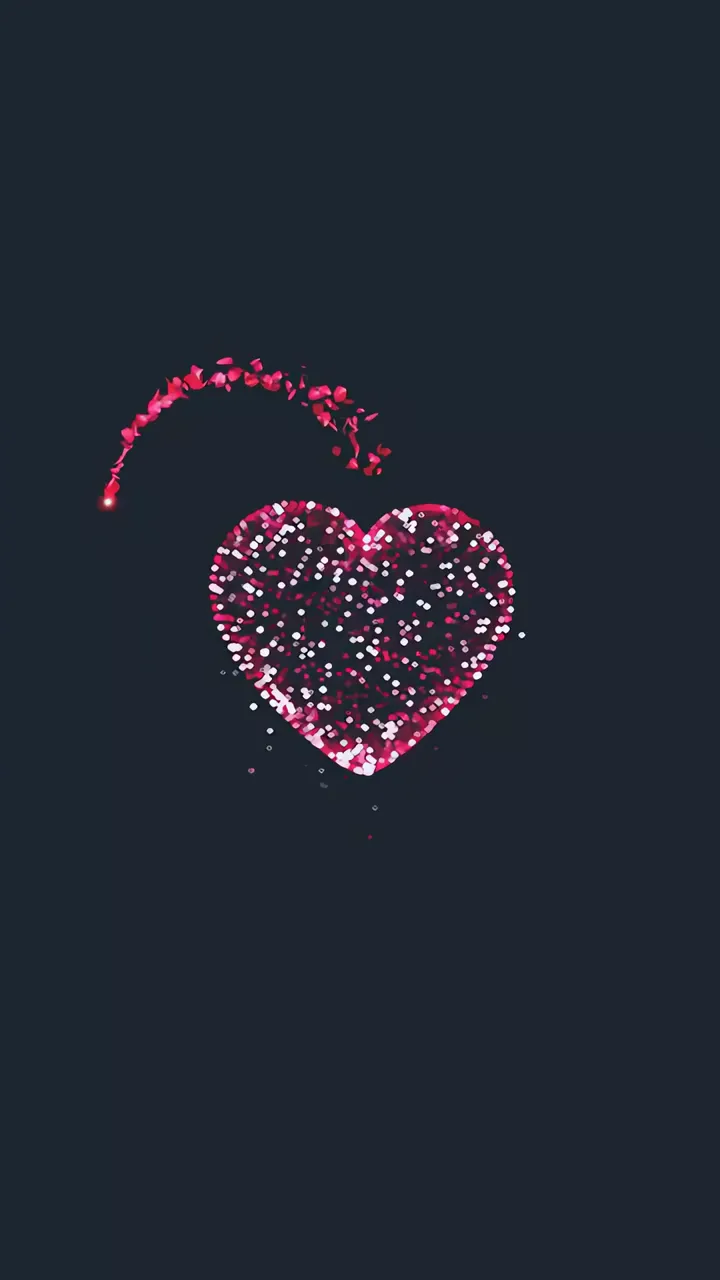 Sparkling Heart Bomb With Pink Confetti Explosion