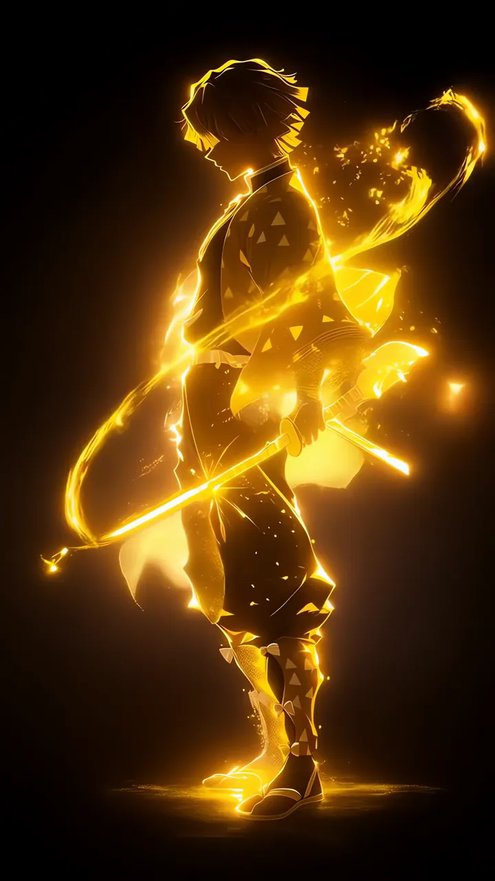 Zenitsu Agatsuma Glowing Sword Demon Slayer