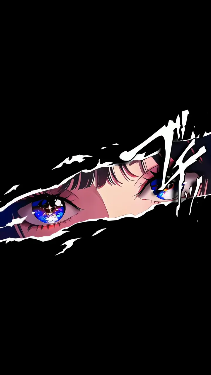 Anime Girl Eyes With Cosmic Galaxy Iris And Ripped Effect