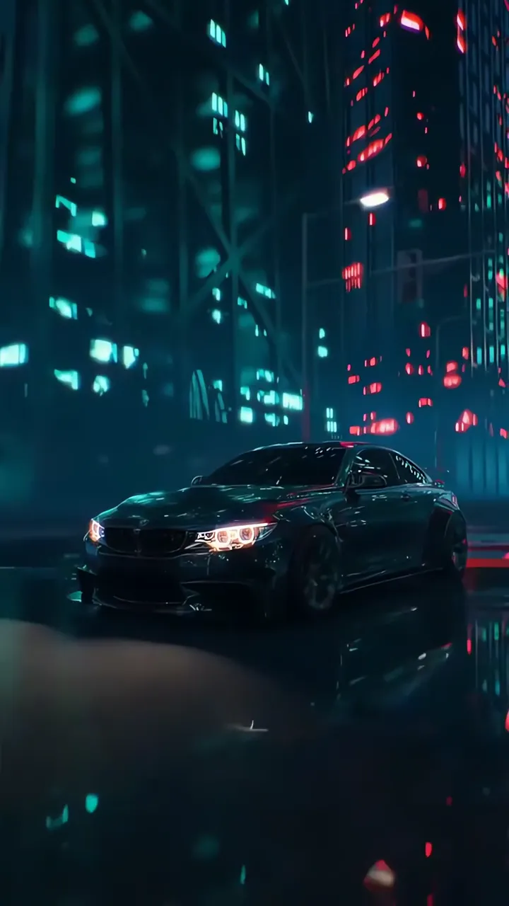 BMW M4 Cyberpunk Night City Neon Glow