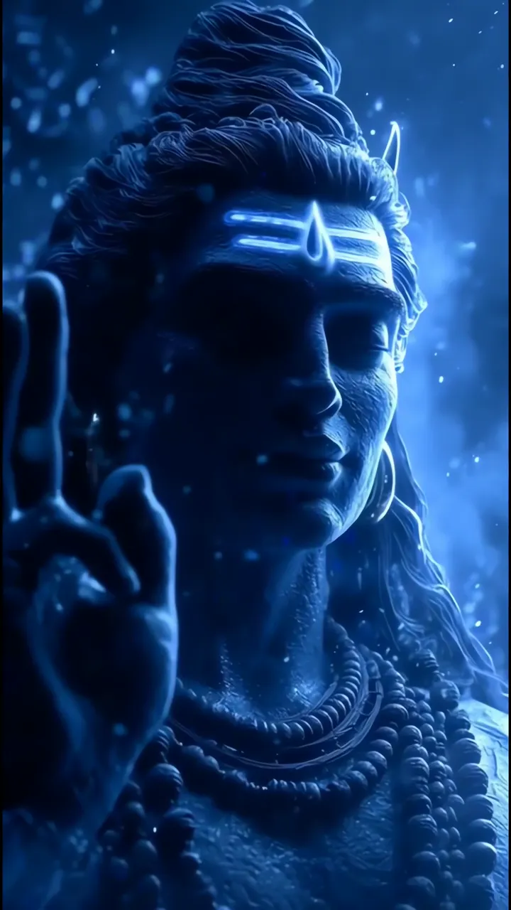 Shiva With Blue Aura And Third Eye Meditation