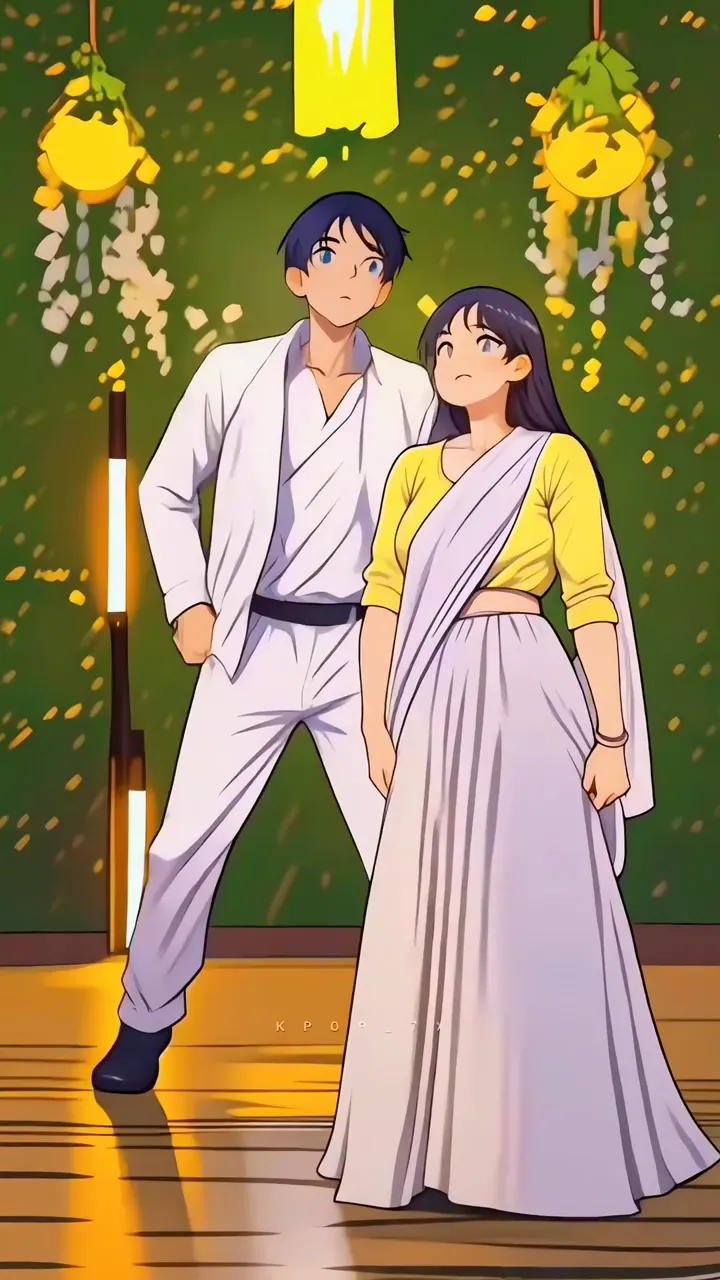 Anime Couple In Traditional Indian Attire Kpop Aesthetic