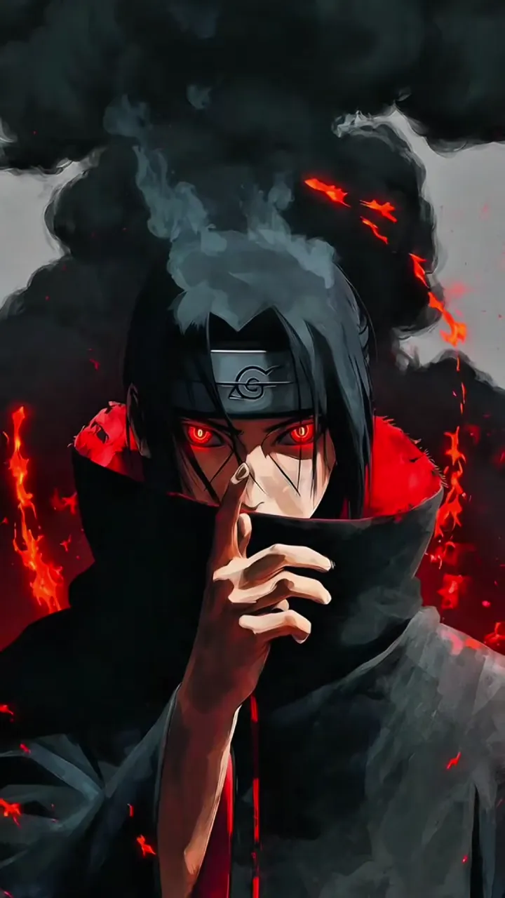 Itachi Uchiha Red Sharingan Dark Anime Scene