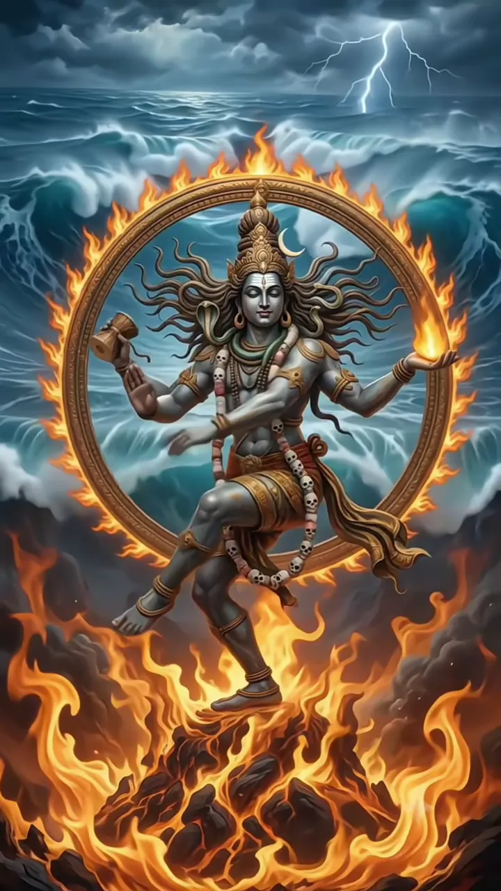 Lord Shiva Cosmic Dance With Fire And Lightning
