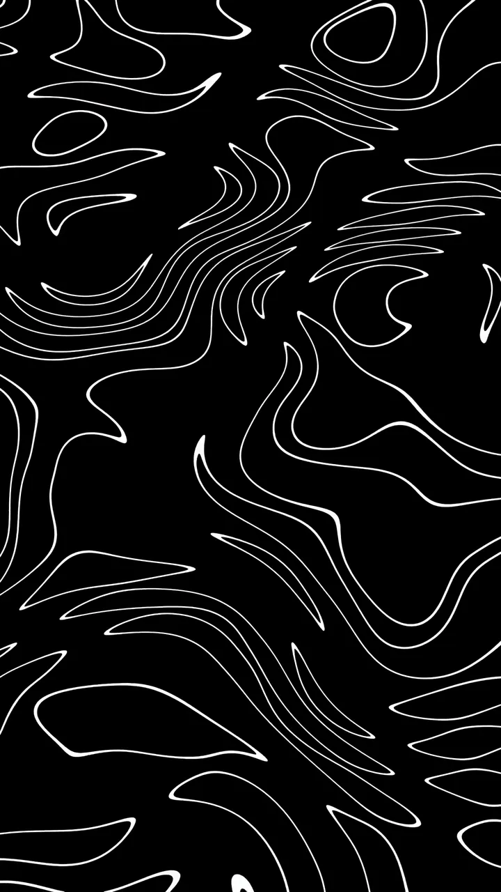 Abstract Black And White Flowing Line Art AMOLED