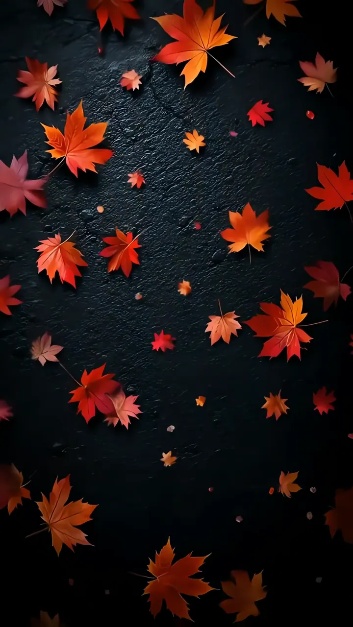 Falling Maple Leaves In Vibrant Autumn Colors